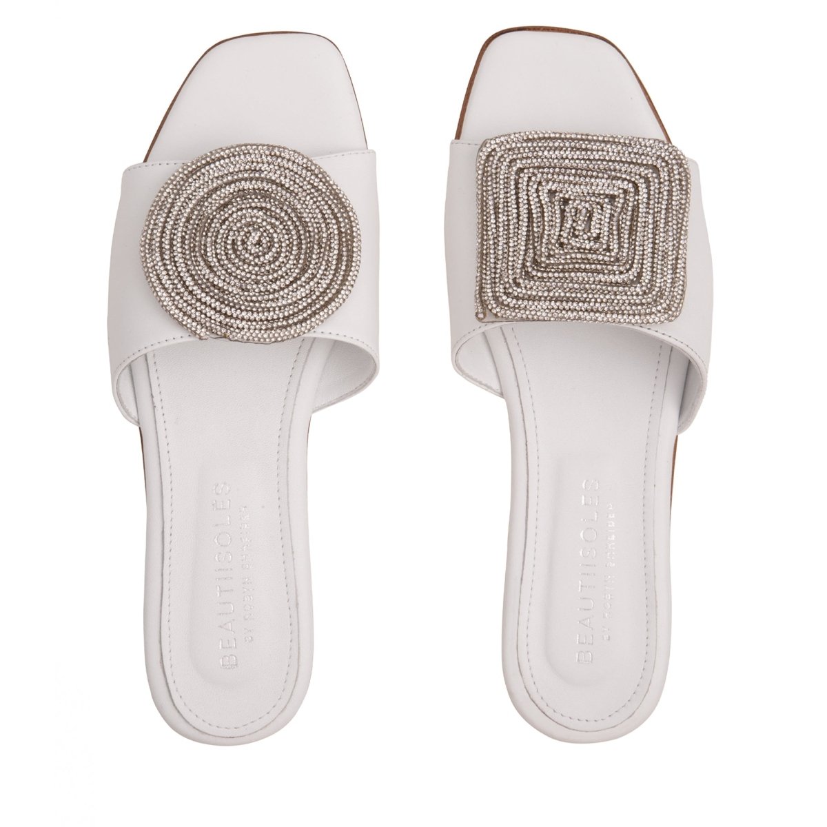 Adeline Flat Leather Sandal Women’S Metallic Mesh Cushioned Sandal by Beautiisoles – Don't Panic Shoes