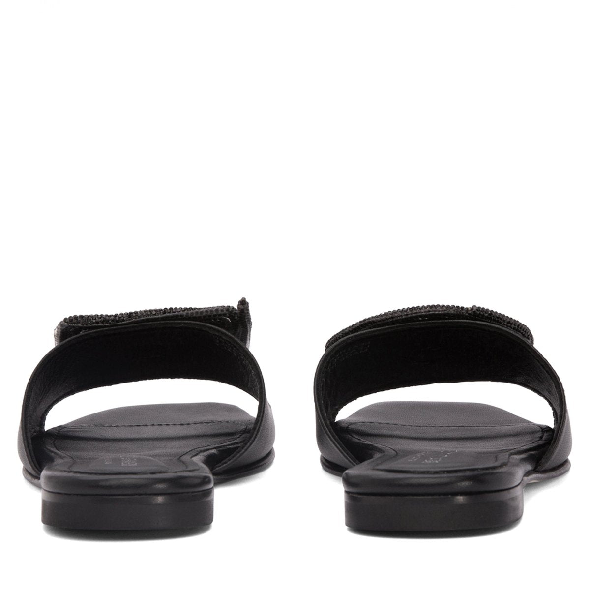 Adeline Flat Leather Slide Women’S Metallic Mesh Sandal Sandal by Beautiisoles – Don't Panic Shoes