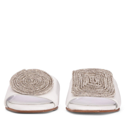 Adeline Flat Leather Slide Women’S Metallic Mesh Sandal Sandal by Beautiisoles – Don't Panic Shoes