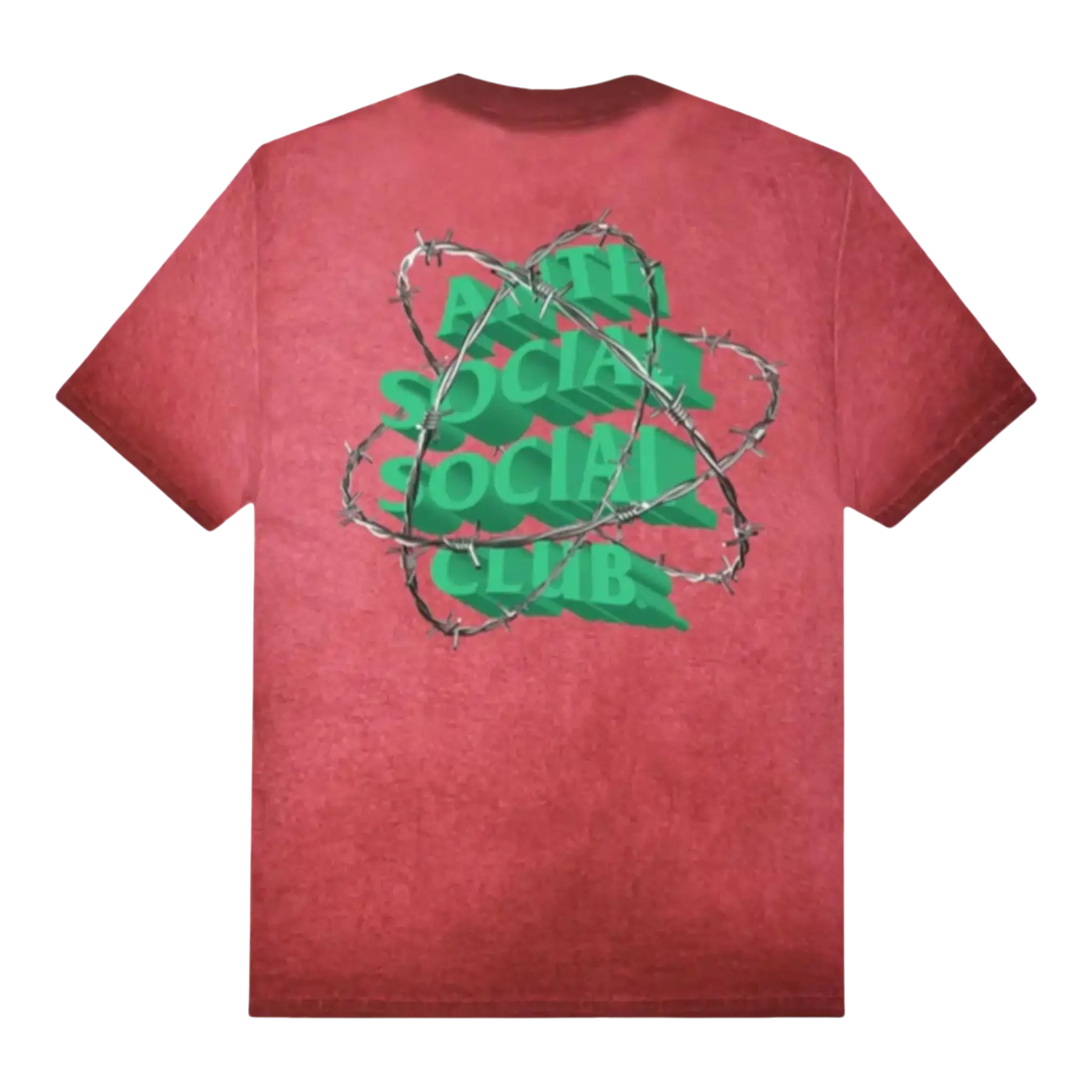 Anti Social Social Club New & Gone Men T-Shirt Red Mineral Wash