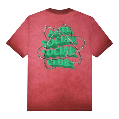 Anti Social Social Club New & Gone Men T-Shirt Red Mineral Wash