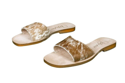 Agnes Cowhide Slide Sandals – Size 6 by Stiefeld Boots – Don't Panic Shoes