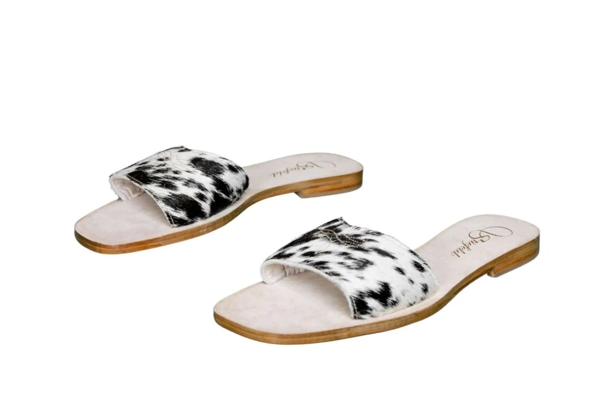 Agnes Cowhide Slide Sandals – Size 9 by Stiefeld Boots – Don't Panic Shoes