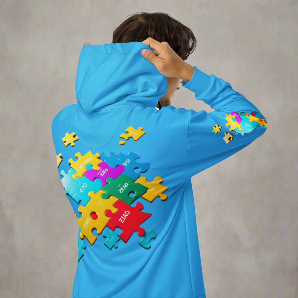 THE PUZZLE Streetwear Hoodie — Blue Zip | STORE 7994