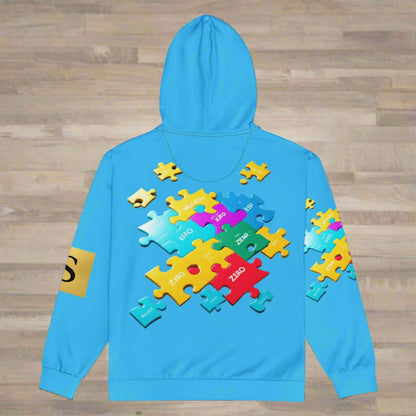 THE PUZZLE Streetwear Hoodie — Blue Zip | STORE 7994