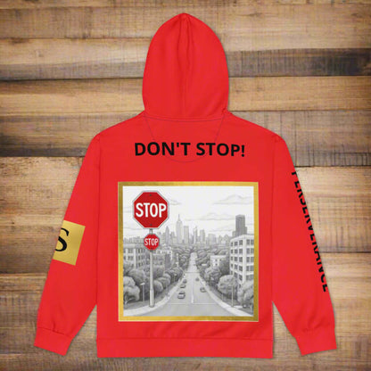 "PERSEVERANCE" Unisex red graphic zip Unisex zip hoodie (Updated Design)
