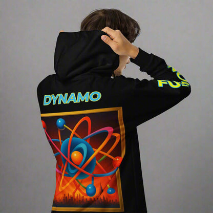 "DYNAMO" black Unisex zip hoodie (Updated Design)