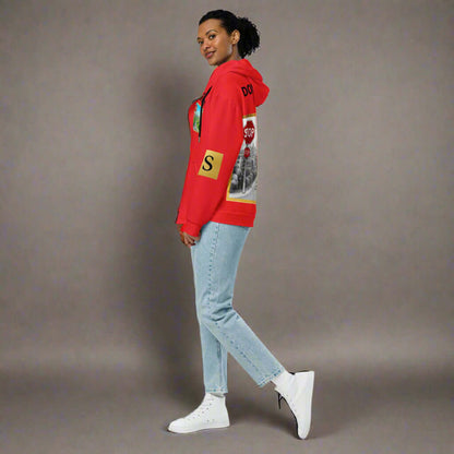 "PERSEVERANCE" Unisex red graphic zip Unisex zip hoodie (Updated Design)