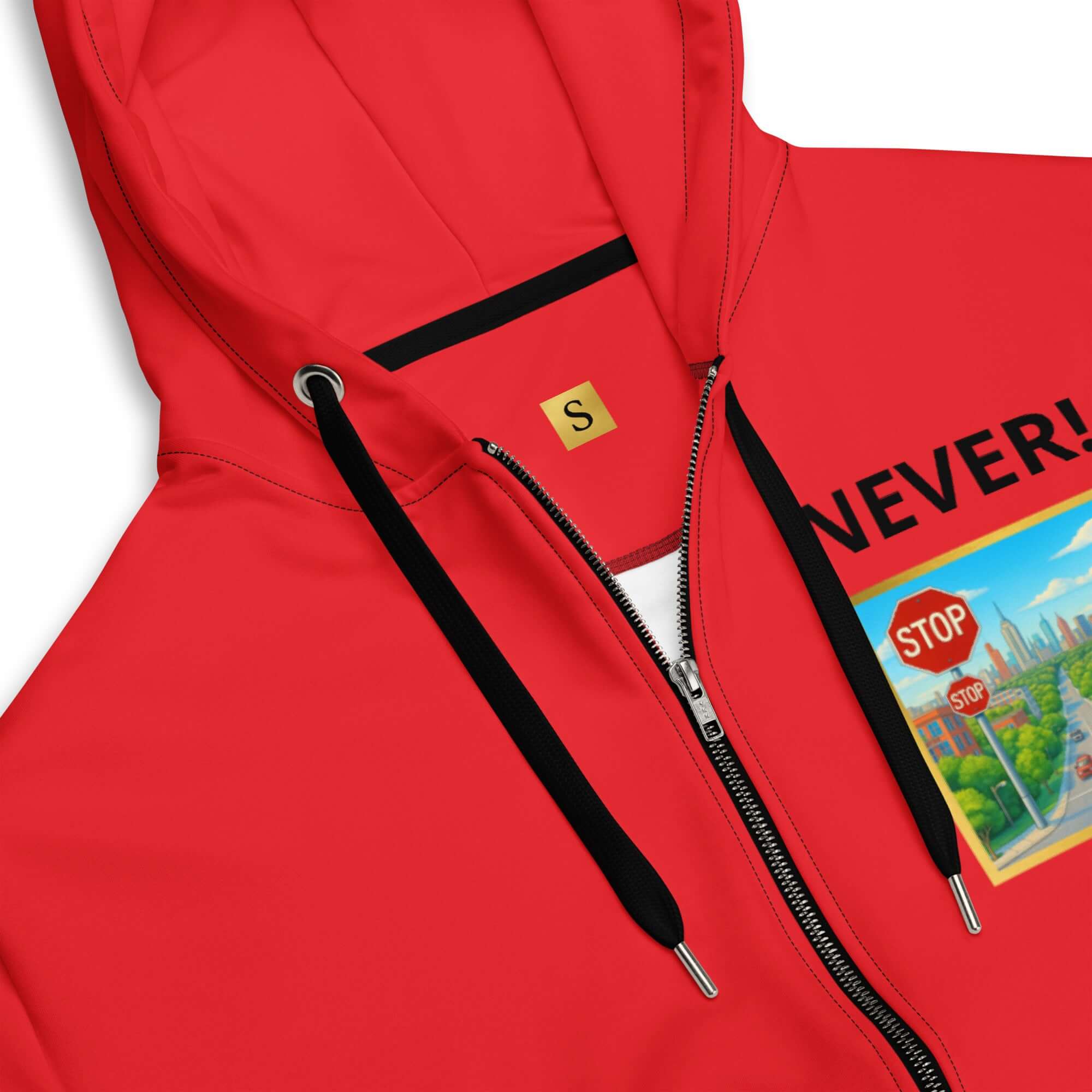 "PERSEVERANCE" Unisex red graphic zip Unisex zip hoodie (Updated Design)