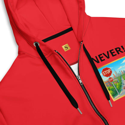 "PERSEVERANCE" Unisex red graphic zip Unisex zip hoodie (Updated Design)