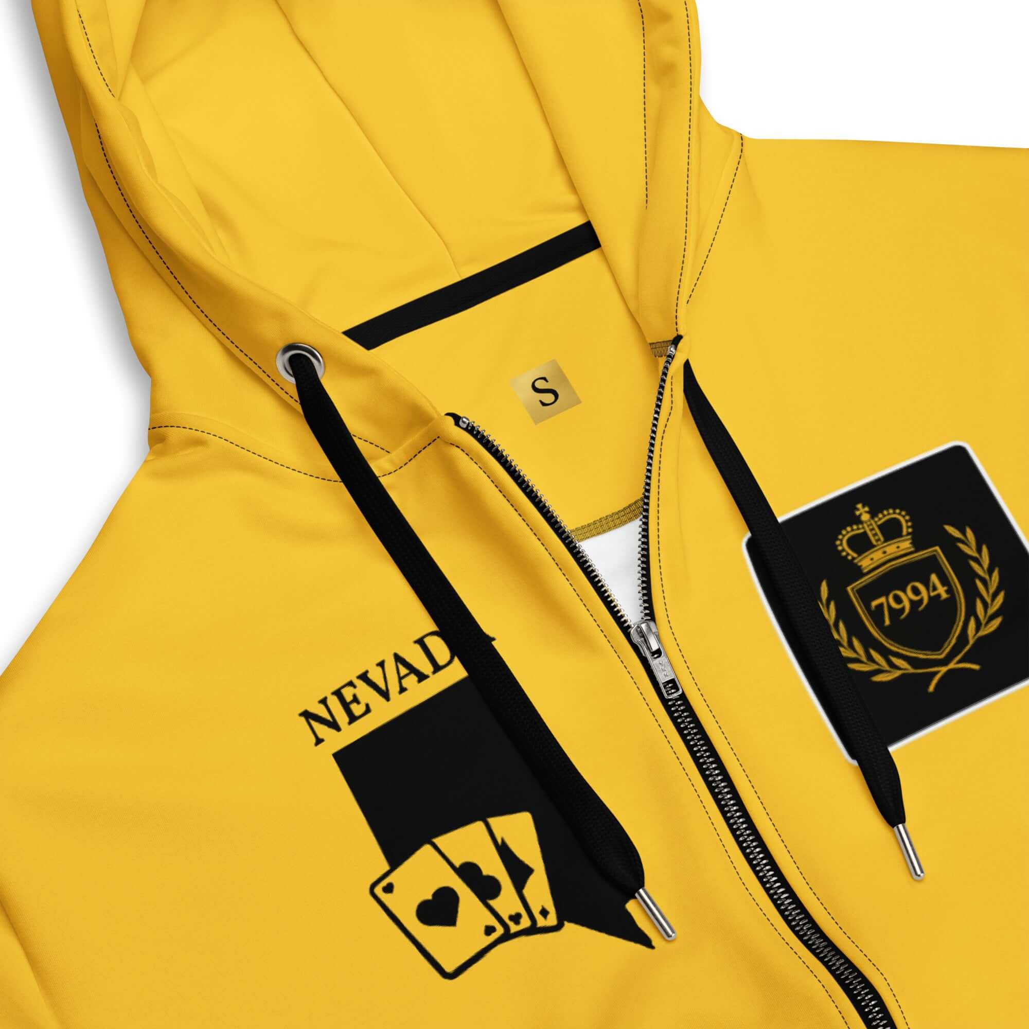 "VEGAS" yellow Unisex zip hoodie remixed | STORE 7994