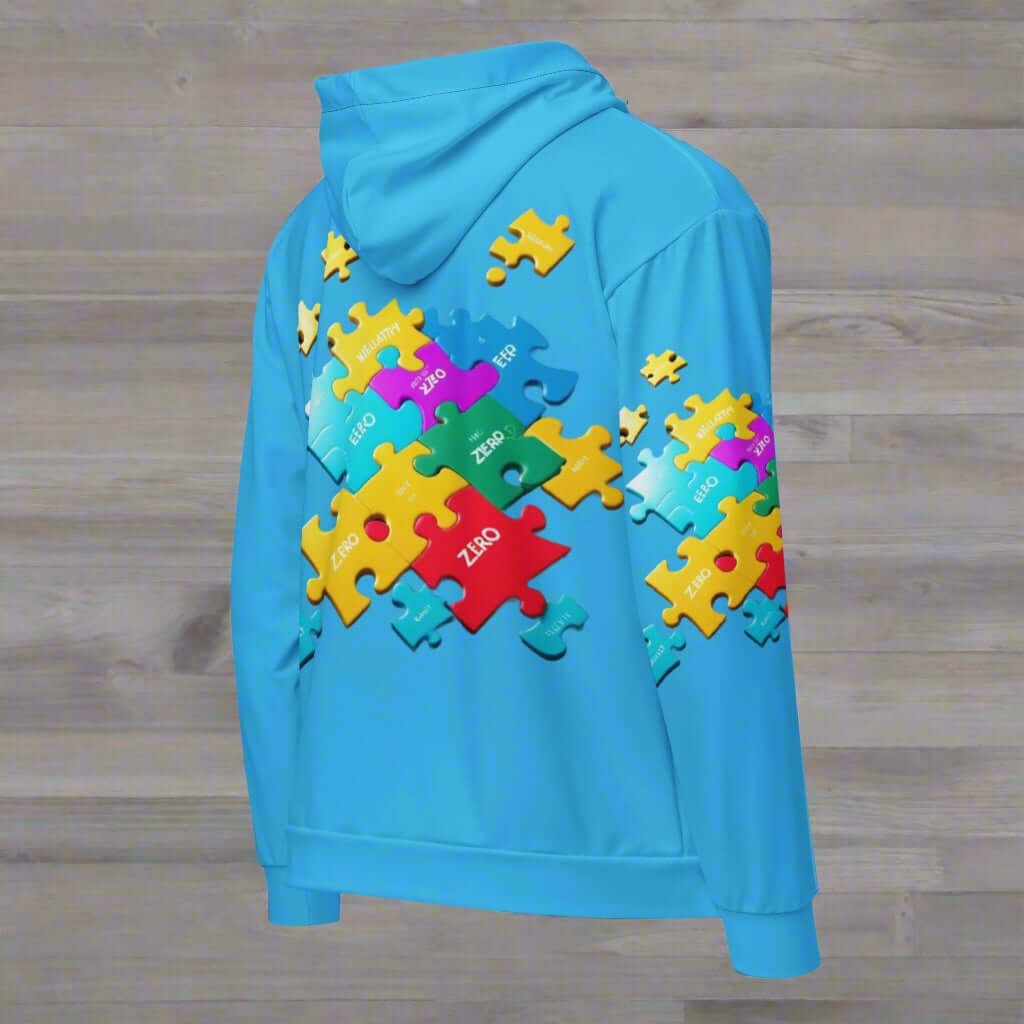 THE PUZZLE Streetwear Hoodie — Blue Zip | STORE 7994
