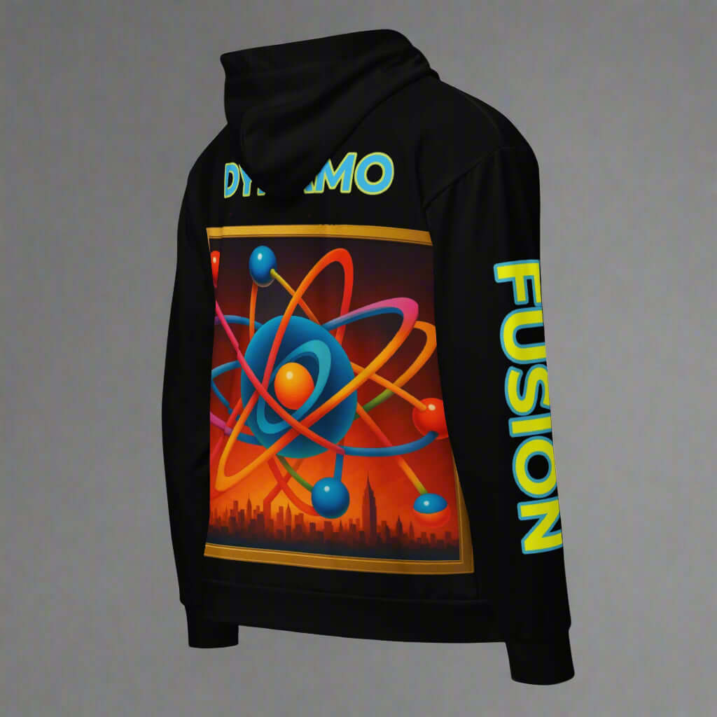 "DYNAMO" black Unisex zip hoodie (Updated Design)
