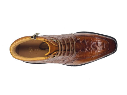 Alligator Embossed Lace Up Boots Men's Calfskin Leather Kb516 - 50 Boots by Carrucci Shoes – Don't Panic Shoes