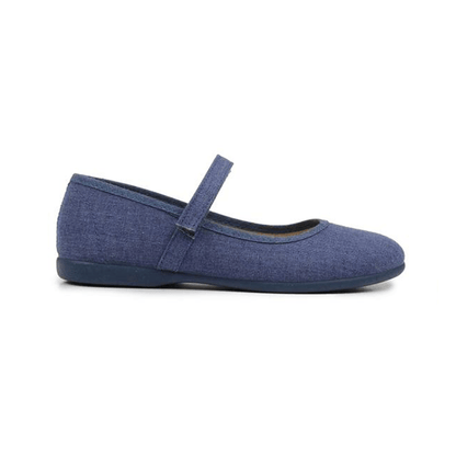 Alma Denim Blue Denim Adjustable Velcro Nonslip Rubber Sole core by Childrenchic – Don't Panic Shoes