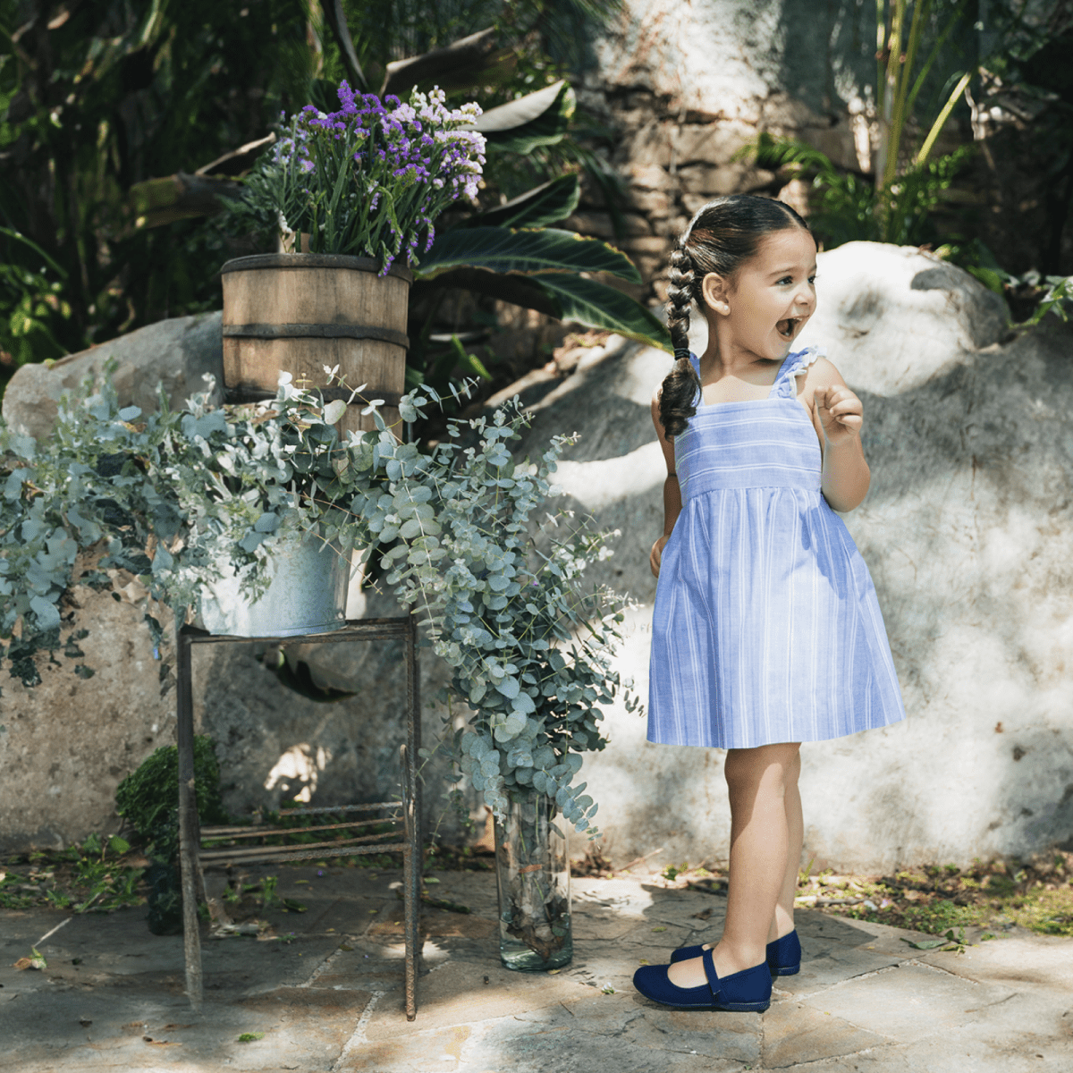 Alma Navy Adjustable Velcro Non Slip Rubber Soles Spain core by Childrenchic – Don't Panic Shoes