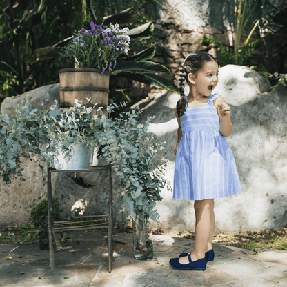 Alma Navy Adjustable Velcro Non Slip Rubber Soles Spain core by Childrenchic – Don't Panic Shoes