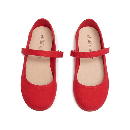 Alma Red Adjustable Velcro Non Slip Rubber Soles Spain core by Childrenchic – Don't Panic Shoes