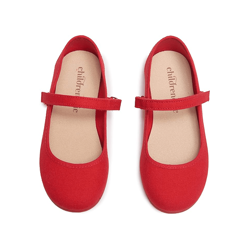 Alma Red Adjustable Velcro Non Slip Rubber Soles Spain core by Childrenchic – Don't Panic Shoes