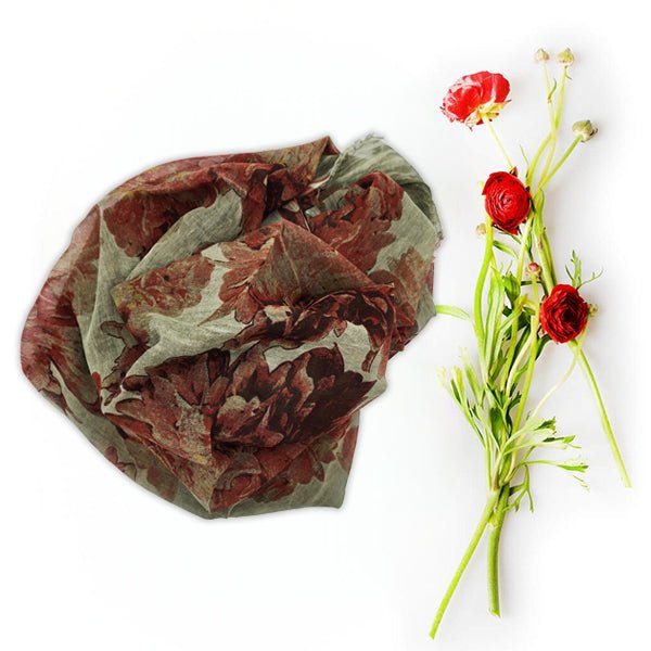 Alma Tadema 15 Florence Art Collection Linen Dark Green Bamboo Scarves by Mar Soreli – Don't Panic Shoes