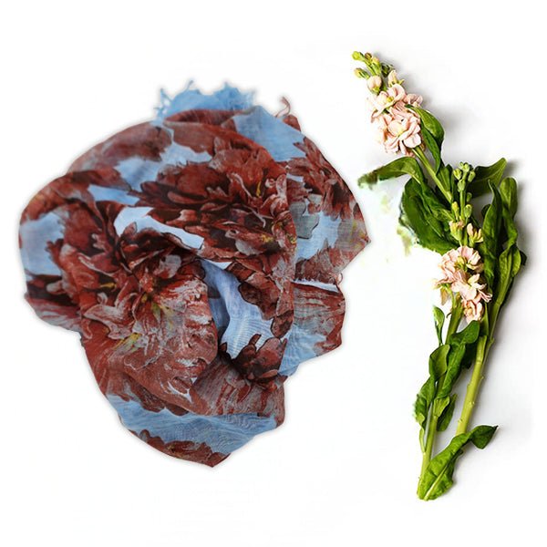 Alma Tadema Blue 17 Handcrafted Florence Print Artwork Bamboo Scarves by Mar Soreli – Don't Panic Shoes