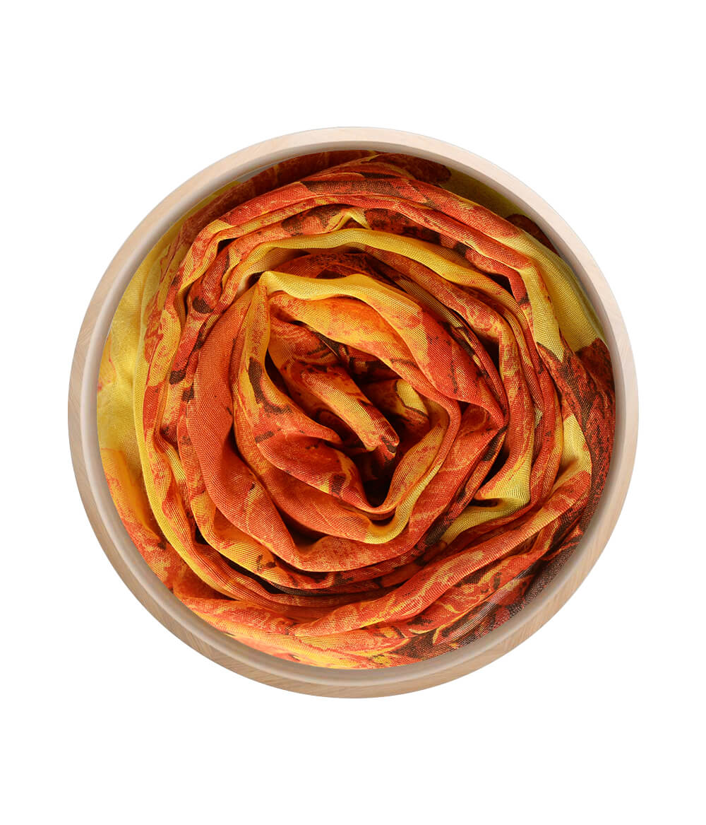 Alma Tadema Ocra 39 Silk Ocra Print Handcrafted Florence Bamboo Scarves by Mar Soreli – Don't Panic Shoes