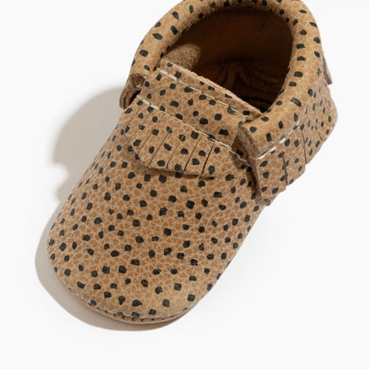 Almond Speckles Moccasin Baby Shoe Moccasin by Freshly Picked – Don't Panic Shoes