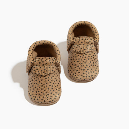 Almond Speckles Moccasin Baby Shoe Moccasin by Freshly Picked – Don't Panic Shoes