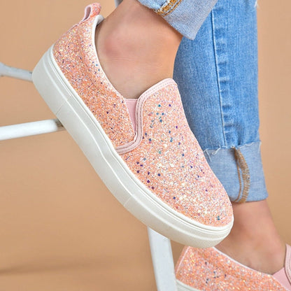 Alpha | Pink Glitter Sneakers by J.Adams – Don't Panic Shoes