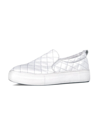 Alpha | White Quilt Sneakers by J.Adams – Don't Panic Shoes
