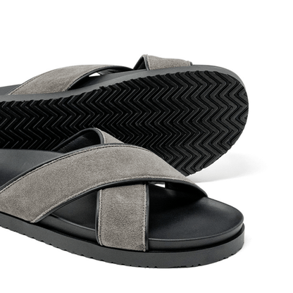 Amalfi CroSsover Sandal Men’s Calf Leather Suede Grigio Men's Footwear by Del Toro Shoes – Don't Panic Shoes