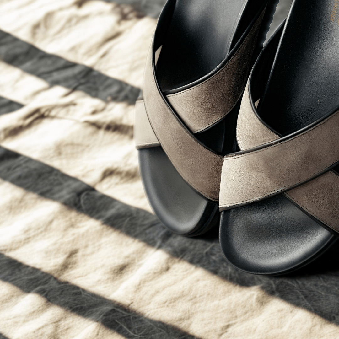 Amalfi CroSsover Sandal Men’s Calf Leather Suede Grigio Men's Footwear by Del Toro Shoes – Don't Panic Shoes