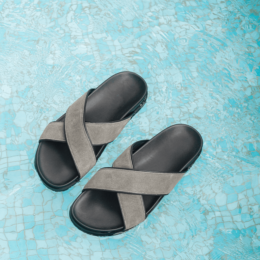 Amalfi CroSsover Sandal Men’s Calf Leather Suede Grigio Men's Footwear by Del Toro Shoes – Don't Panic Shoes