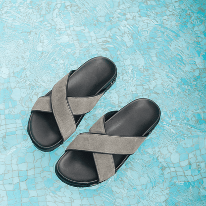 Amalfi CroSsover Sandal Men’s Calf Leather Suede Grigio Men's Footwear by Del Toro Shoes – Don't Panic Shoes