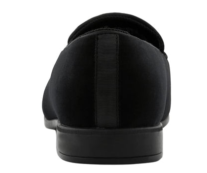 Amali Antonio Men's Black Royal Slip On Dress Shoes Smoking Slippers by Amali – Don't Panic Shoes