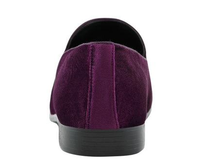 Amali ArieS Regal Velvet Loafers Men’s Purple Smoking Slippers by Amali – Don't Panic Shoes