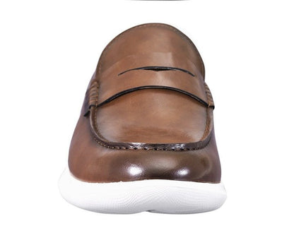 Amali Arvin Men's Cognac Slip On Loafers Leather Loafers by Amali – Don't Panic Shoes