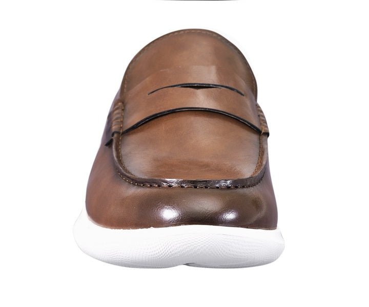 Amali Arvin Men's Cognac Slip On Loafers Leather Loafers by Amali – Don't Panic Shoes