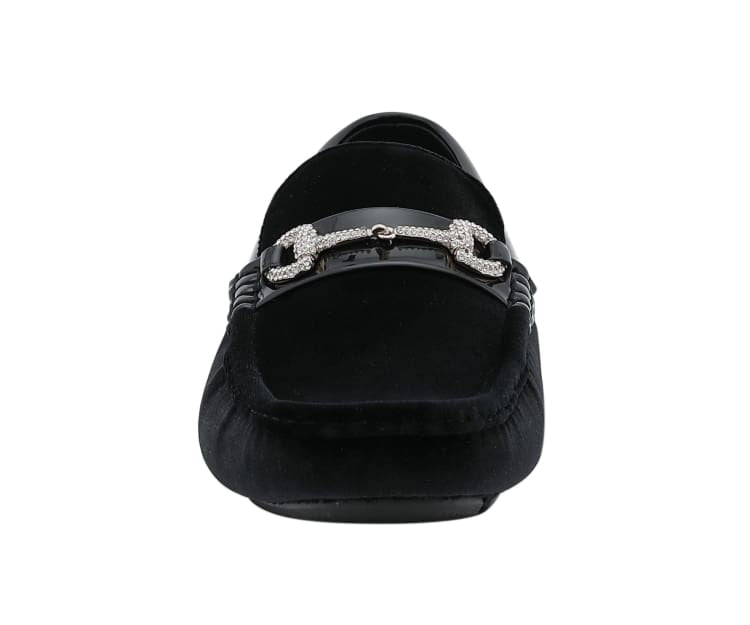 Amali Bling Black Driving Moccasins by Amali – Don't Panic Shoes