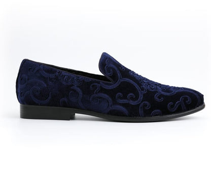 Amali Bryant Paisley Velvet Slip On Loafers For Men Smoking Slippers by Amali – Don't Panic Shoes