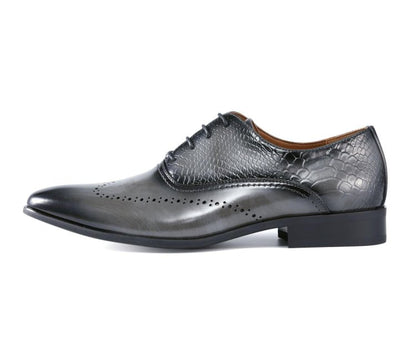 Amali Burke Men's Elegant Gray Leather Oxfords Oxfords by Amali – Don't Panic Shoes