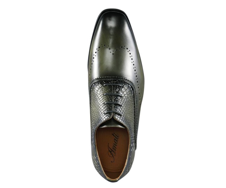 Amali Burke Men's Olive Green Leather Sophisticated Elegant Oxfords Oxfords by Amali – Don't Panic Shoes