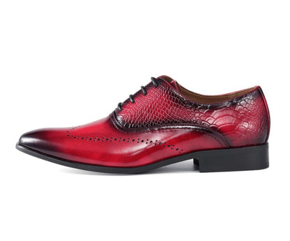 Amali Burke Men’S Red Leather Oxford Dress Shoes Oxfords by Amali – Don't Panic Shoes