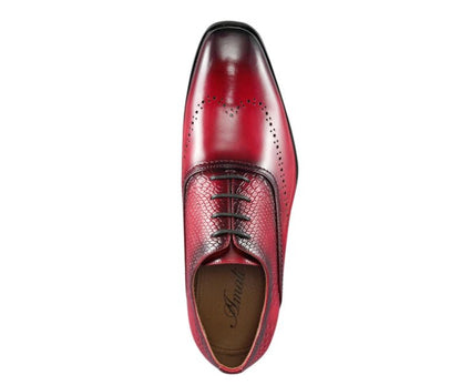 Amali Burke Men’S Red Leather Oxford Dress Shoes Oxfords by Amali – Don't Panic Shoes