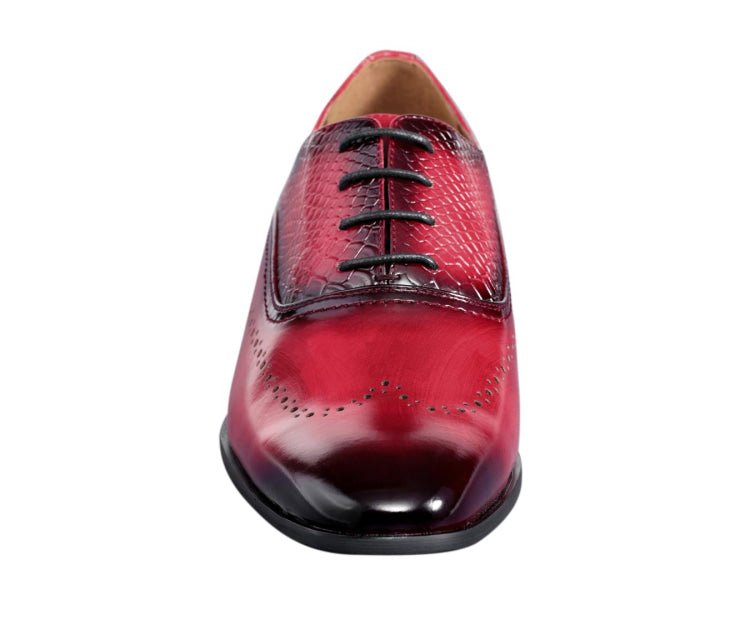 Amali Burke Men’S Red Leather Oxford Dress Shoes Oxfords by Amali – Don't Panic Shoes