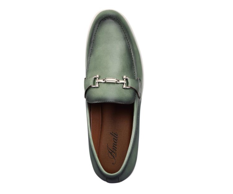 Amali Cahill Emerald Elegance Men’S Leather Loafers Loafers by Amali – Don't Panic Shoes