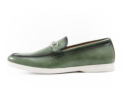 Amali Cahill Emerald Elegance Men’S Leather Loafers Loafers by Amali – Don't Panic Shoes