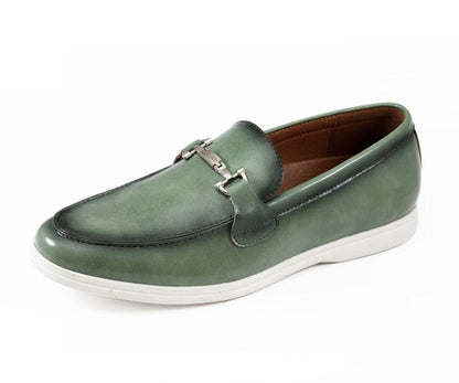 Amali Cahill Emerald Elegance Men’S Leather Loafers Loafers by Amali – Don't Panic Shoes