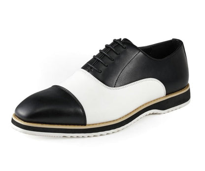 Amali Camden Classic Oxford Dress Shoes Men's Black And White Oxfords by Amali – Don't Panic Shoes