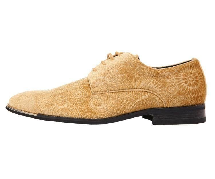 Amali Chadwick Gold Men’S Velvet Paisley Loafers Oxfords by Amali – Don't Panic Shoes